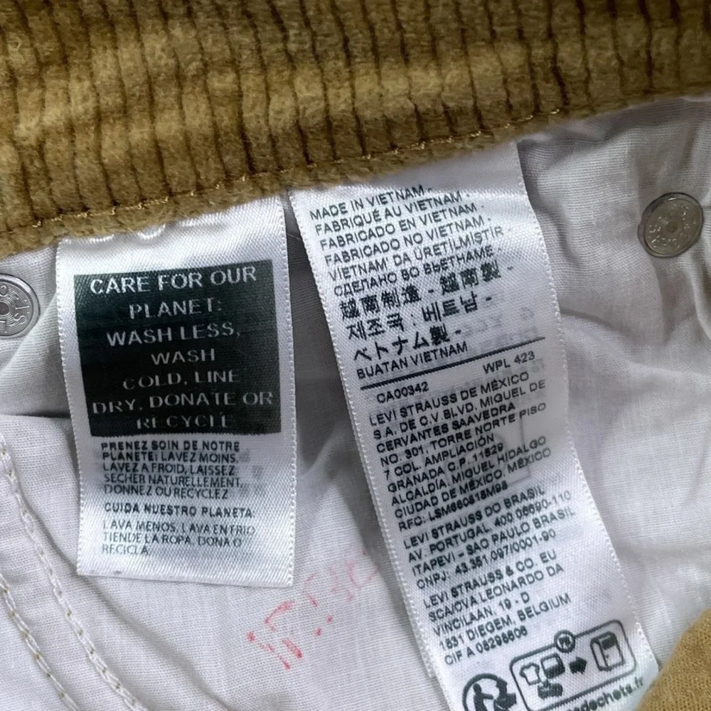 Levis Pants‎ Womens 32 Brown Corduroy Boyfriend Mid Rise Straight Stretch Cords